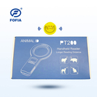 el lector For Animal Management de 134.2Khz RFID 12 idiomas OLED exhibe el botón azul
