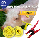 Etiqueta de oído electrónica animal de Rfid 134.2khz 350N para seguir con ganado de la impresión por láser