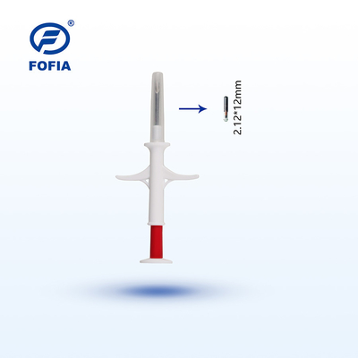 Etiqueta animal del microchip del microprocesador FDX-B de la identificación del ganado con la bolsa esterilizada
