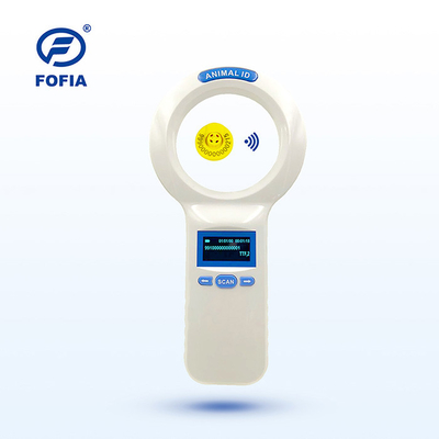 el lector For Animal Management de 134.2Khz RFID 12 idiomas OLED exhibe el botón azul