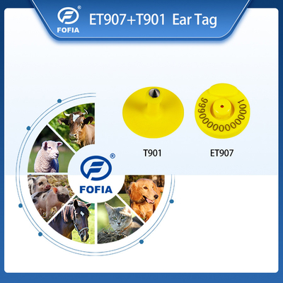 FOFIA RFID etiqueta de oído electrónico etiquetas de seguimiento de animales con termómetro para ganado ovino