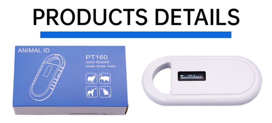 Lector de tarjetas RFID de microchip de animales de plástico portátil Fofia PT160 134.2kHz Pantalla OLED Batería de litio USB Certificado CE ISO 5-10cm