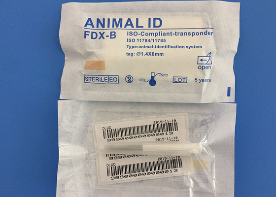 Animal doméstico reutilizable que sigue el microchip, microprocesador de la identidad de 1.4*8m m para los perros 10 años de garantía