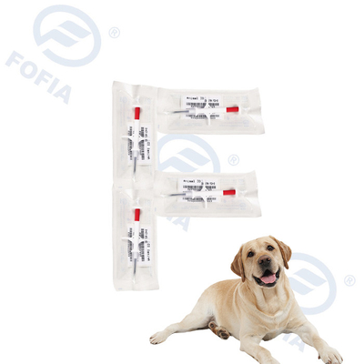 Siringa blanca rastreador de mascotas microchip EO esterilización de gas 134.2KHz pista de identificación