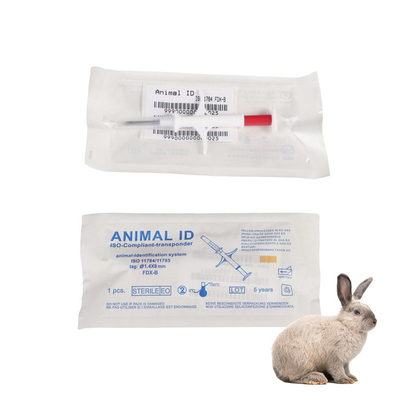 jeringuillas animales del microchip de la identificación de 134.2Khz RFID con las etiquetas de 1.4*8m m Bioglass para los transpondores inyectables del animal de animal doméstico