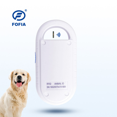 Escáner de microchip de animales de USB blanco 6 Cm 134.2KHz sin almacenamiento de datos para perros Lector de RFID animal