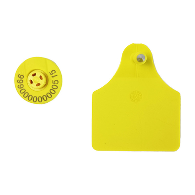 Etiqueta de oreja RFID de color y frecuencia personalizable para vacas con peso de 2 g y altura de 22,5 mm