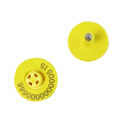 Etiqueta de oreja RFID de color y frecuencia personalizable para vacas con peso de 2 g y altura de 22,5 mm