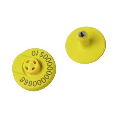 Etiqueta de oído RFID confiable ISO11784/5 HDX R/W 6.7g Peso Etiquetas de oído de ganado personalizadas