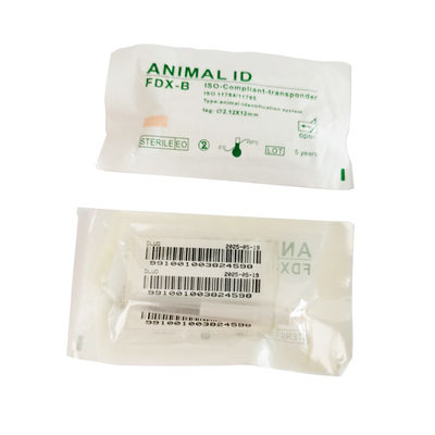Microchip implantable ISO11784/5 FDX-B 134,2 KHz para identificación de animales con etiqueta de biovidrio de 2,12*12 mm