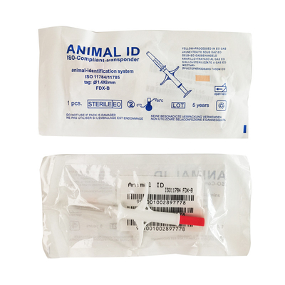 R/W norma ISO 11784/5 FDX-B Microchip de identificación ISO en jeringa blanca para la identificación de animales