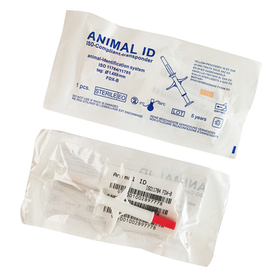 R/W norma ISO 11784/5 FDX-B Microchip de identificación ISO en jeringa blanca para la identificación de animales