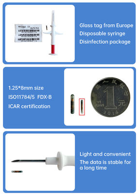 Fofia 2026 Venta caliente RFID 134.2kHz Microchip de identificación de animales Tipo de etiqueta de oído integrado ZS009 a prueba de agua para inyección de mascotas de ganado