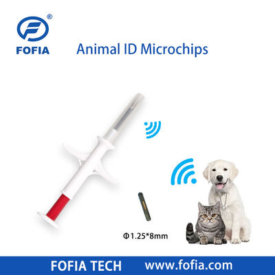 Fofia 2026 Venta caliente RFID 134.2kHz Microchip de identificación de animales Tipo de etiqueta de oído integrado ZS009 a prueba de agua para inyección de mascotas de ganado
