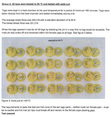 Etiqueta auditiva electrónica de ganado certificada ICAR con construcción TPU impermeable y norma ISO11784/5 FDX-B para la identificación del ganado