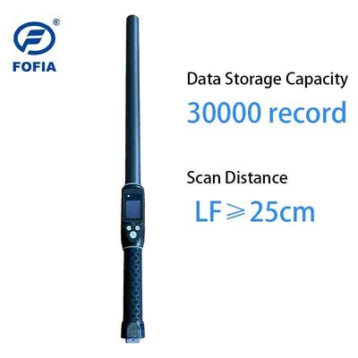 Lector de etiquetas RFID de ganado profesional de larga distancia PT290 con almacenamiento de datos de pantalla OLED para lectura de chip de identificación UHF / LF