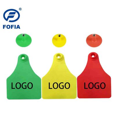 Etiqueta de oído RFID Etiqueta visual Mini / Mediano / Gran Tamaño Impresión láser Apoyo 134.2 Khz Amarillo u otros 8 colores disponibles