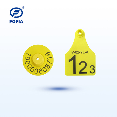 Etiqueta Visual RFID Mini/Mediana/Grande para Gestión Animal Impresión Láser Soporte 134.2 Khz Amarillo u Otro Color