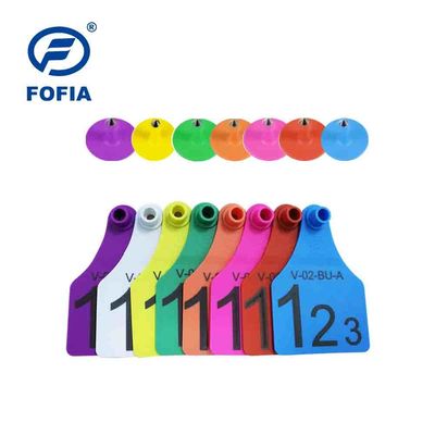 Etiqueta de oído RFID Etiqueta visual Mini / Mediano / Gran Tamaño Impresión láser Apoyo 134.2 Khz Amarillo u otros 8 colores disponibles
