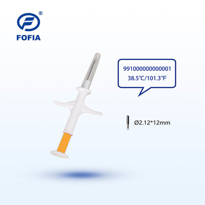 ISO 11784/85 Chip de temperatura animal con jeringa   Fofia HT003 Etiqueta de salud inteligente