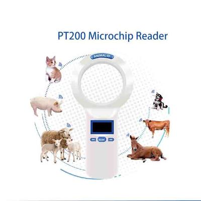 Escaner de microchip para animales PT200 diseñado para leer información de microchip y temperatura compatible con almacenamiento de 1000 datos