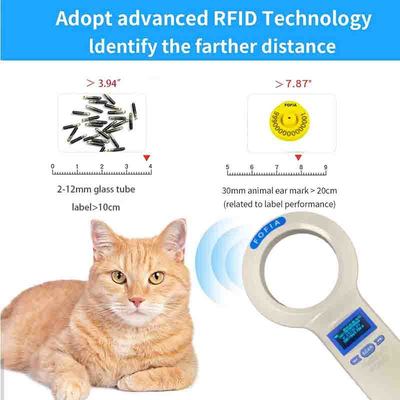 Escaner de microchip para animales PT200 diseñado para leer información de microchip y temperatura compatible con almacenamiento de 1000 datos