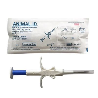 Microchip de identificación animal RFID FDX-B de alta precisión 2,12*12 mm/1,4*8 mm