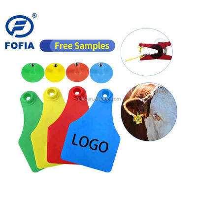 Yellow Safety Plastic TPU Pig Ear Tag Laser Engraved Numbered Identification for Animal Husbandry Livestock Management