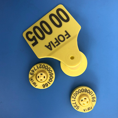 Etiqueta de oído electrónica animal de Rfid 134.2khz 350N para seguir con ganado de la impresión por láser
