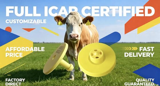 Etiquetas auditivas electrónicas duraderas FDX-B certificadas FULL ICAR para el seguimiento e identificación de ganado