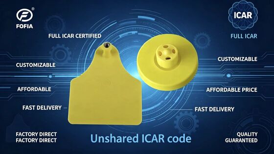 Etiquetas auditivas electrónicas duraderas certificadas FULL ICAR para el seguimiento e identificación de ganado