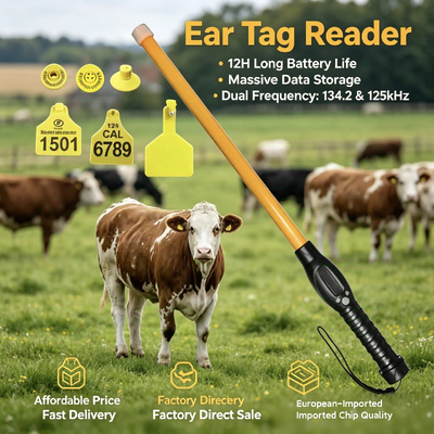 Etiquetas de oído electrónicas RFID ICAR Certificado ISO11784 85 FDX B Compatible Material impermeable TPU Diseño duradero para el manejo de animales