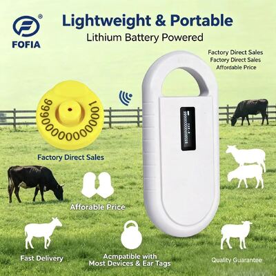 Escaner de microchip animal que admite la lectura de microchip y datos de temperatura, compatible con los chips de temperatura de la serie HT001