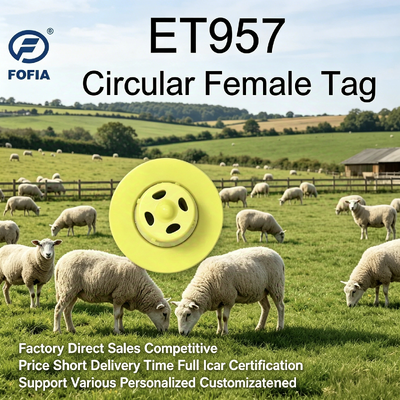 Etiqueta auditiva electrónica TPU certificada por ICAR para ganado con tensión 350N y seguimiento RFID