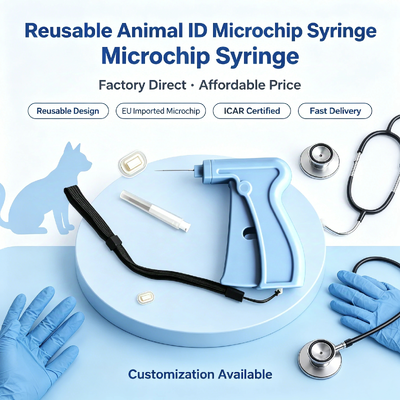 ISO11784/5 FDX-B 134.2KHz Microchip implantable para la identificación de animales con etiqueta de vidrio biológico de 2.12*12 mm