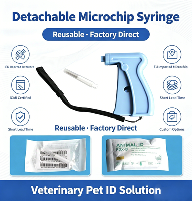 Certificado ICAR ISO11784/5 FDX-B 134.2KHz Transponder Microchip para identificación de animales y seguimiento RFID