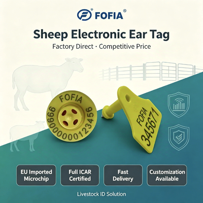 Etiqueta auditiva electrónica de material TPU duradero certificada por ICAR para la identificación y el seguimiento de ganado