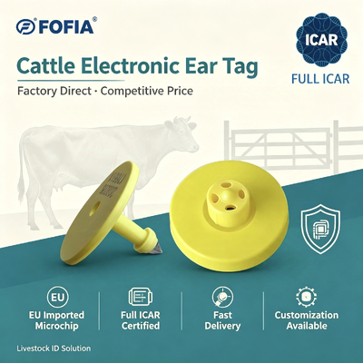 Etiqueta auditiva electrónica duradera para la identificación y seguimiento del ganado en la gestión ganadera con certificación ICAR