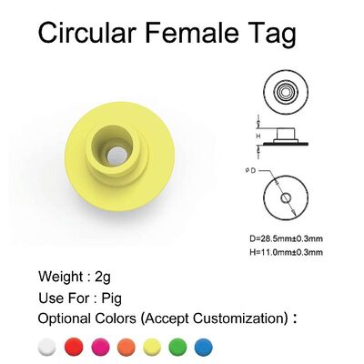 Etiquetas de orejas de animales Etiquetas de identificación de orejas de cerdo de plástico Marcador de identificación de logotipo personalizable Número de etiqueta de orejas de ganado con chip RFID