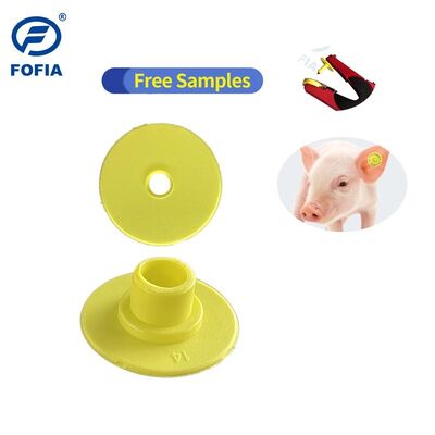 Etiquetas de orejas de animales Etiquetas de identificación de orejas de cerdo de plástico Marcador de identificación de logotipo personalizable Número de etiqueta de orejas de ganado con chip RFID