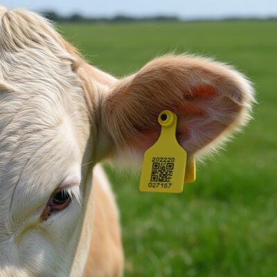 T921 Animales Cabra amarilla Animales etiqueta de oreja RFID TPU Granja Caballo de ganado