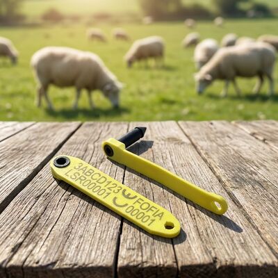 Etiqueta auditiva electrónica TPU de una sola pieza para ovejas y cabras 134,2 kHz