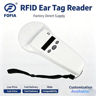 Lector de mano RFID de plástico duradero FOFIA con pantalla OLED 128x32 /USB para uso de mascotas y granjas / ranchos a larga distancia