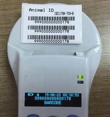 Lector de mano RFID de plástico duradero FOFIA con pantalla OLED 128x32 /USB para uso de mascotas y granjas / ranchos a larga distancia