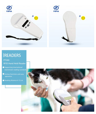 Lector portátil RFID a prueba de agua con pantalla OLED 128x32 USB para plástico Solución de largo alcance para uso de mascotas y granjas y ranchos 125khz