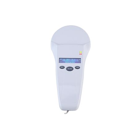 Lector de mano RFID duradero con pantalla OLED de 128x32 USB para solución de plástico de largo alcance para uso en mascotas, granjas y ranchos