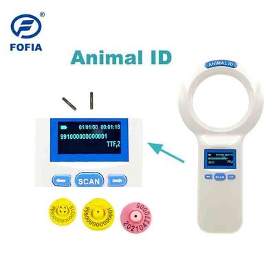 Lector portátil de plástico duradero PT200 RFID con pantalla OLED 128x64 ISO11784/5 Protocolo de lectura de largo alcance para mascotas y uso agrícola