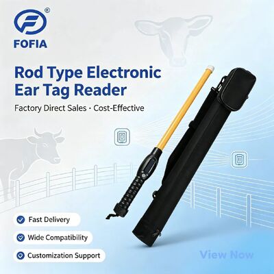 FOFIA PT280 RFID Stick Reader portátil multifuncional 128x32 pantalla OLED 10-20m distancia de lectura USB para ISO 11784/5