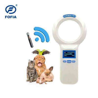 Lector de mano FOFIA PT200 RFID resistente al agua, pantalla OLED de 128x64, lectura de larga distancia, protocolo ISO11784/5 de 10-20m