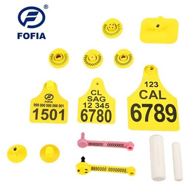 Etiquetas auditivas de plástico certificadas Fofia ICAR para ganado, cerdo y cabra Identificación inteligente de ganado conforme a la norma ISO